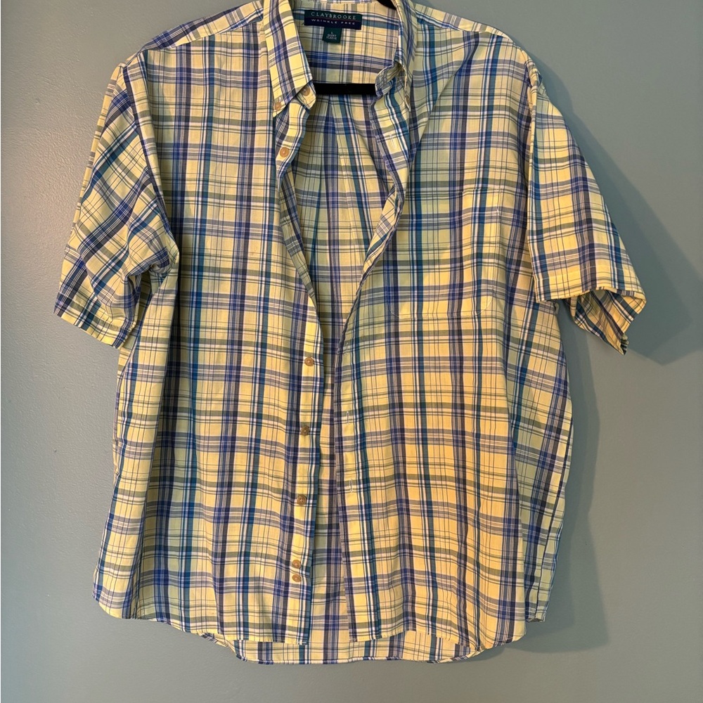 Classic Blue and Yellow Plaid Men's Shirt